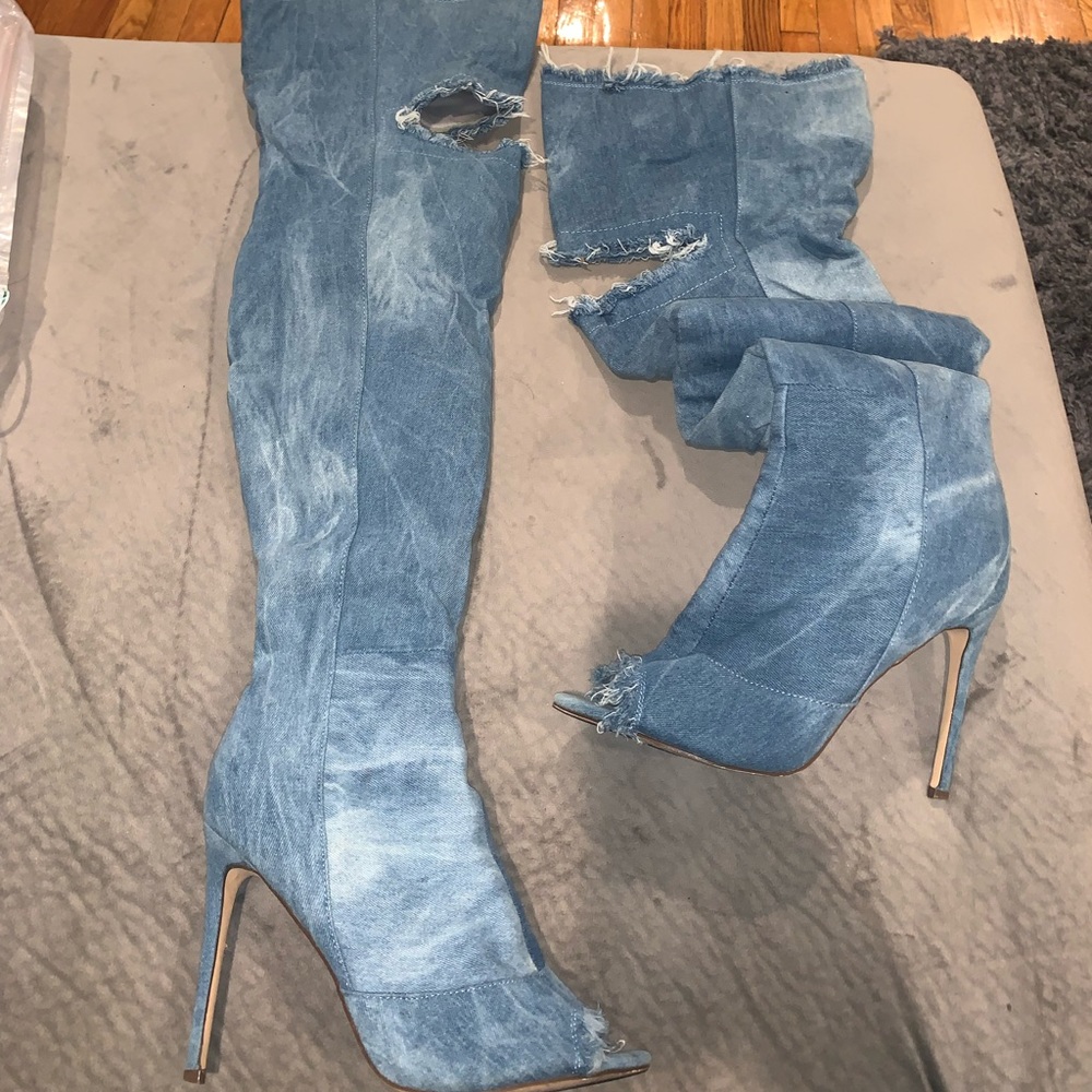 Jean Thigh High Boots